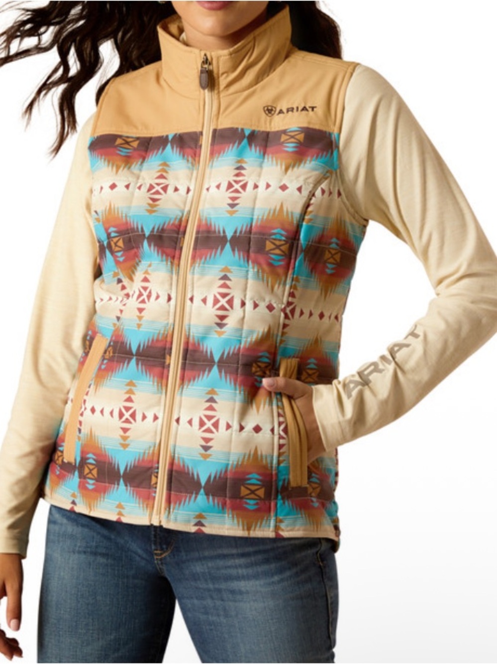Ariat Crius Quilted Vest in Serrano Southwest Print